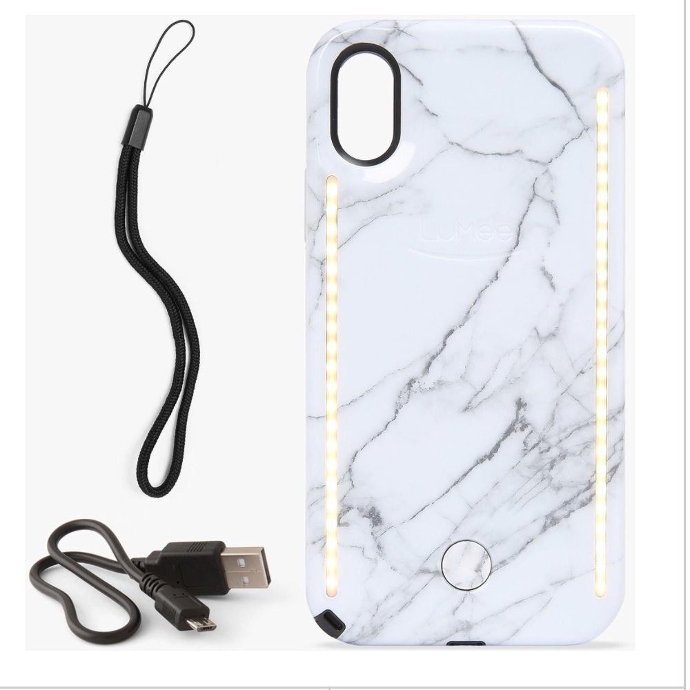 IPHONE X LuMee DUO white marble